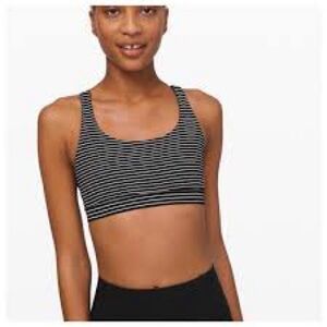 Lululemon Black White Stripe Energy Bra